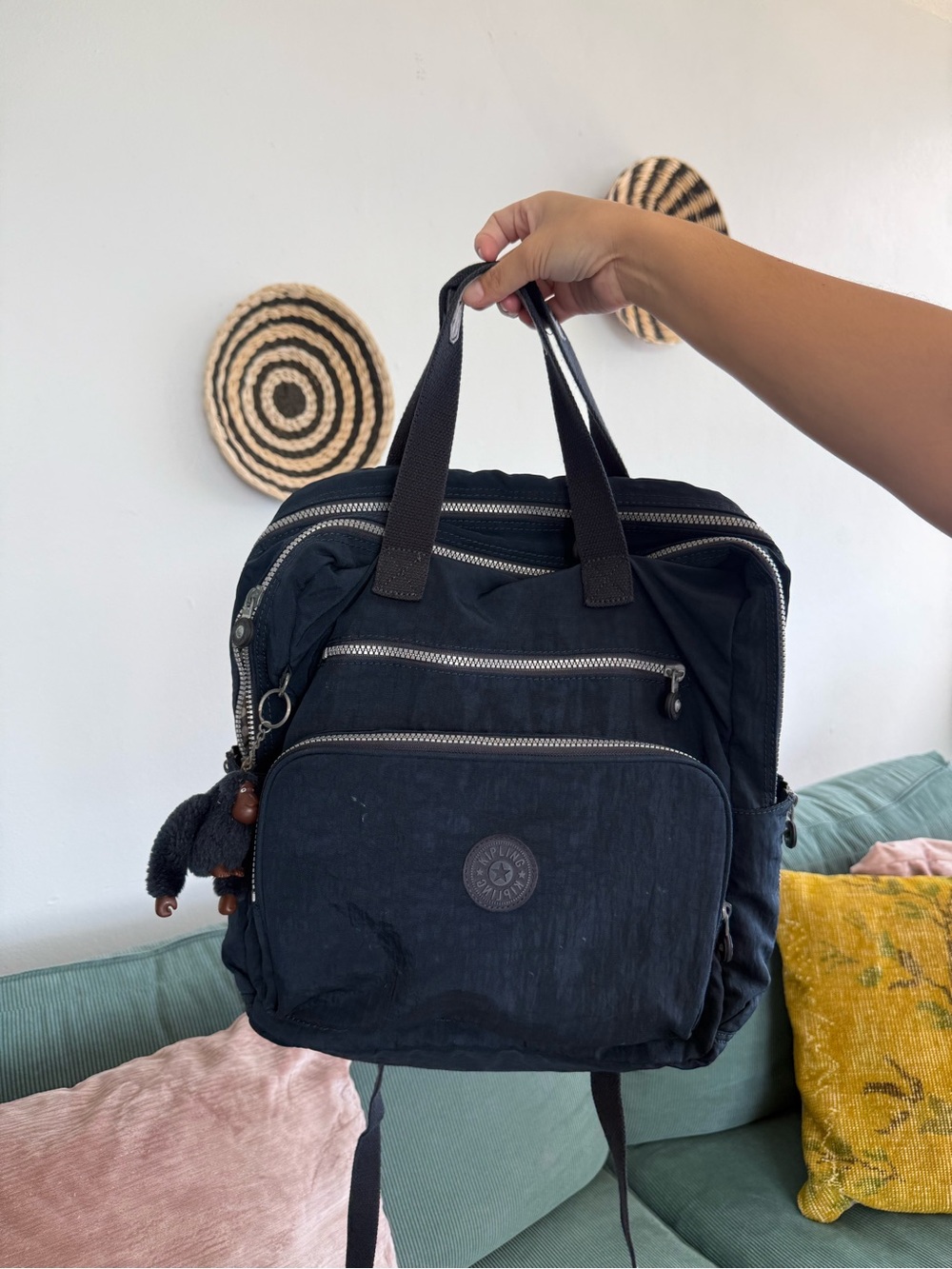 Kipling Black Convertible Backpack Tote